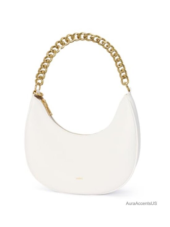 Handbags - Axcone Crescent Shoulder Bag for Women, Faux Leather Purse with Chain Strap